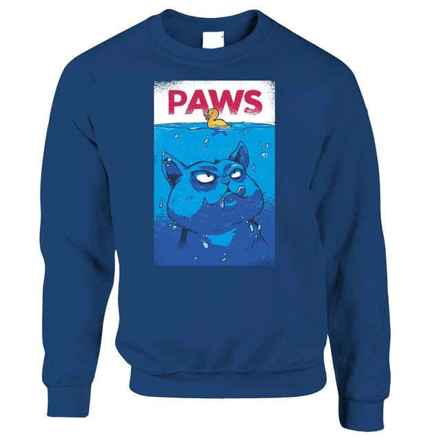 Funny Cat Jumper Paws The Movie Jaws Parody Movie Poster Sweatshirt Sweater
