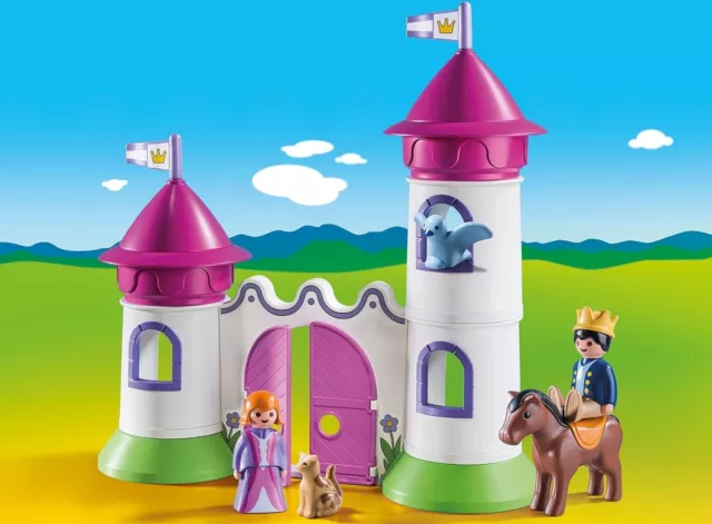 Playmobil 1-2-3 #9389 CASTELLO CON TORRE RE ANIMALI PRINCIPESSA Nuovo Sigillato 3