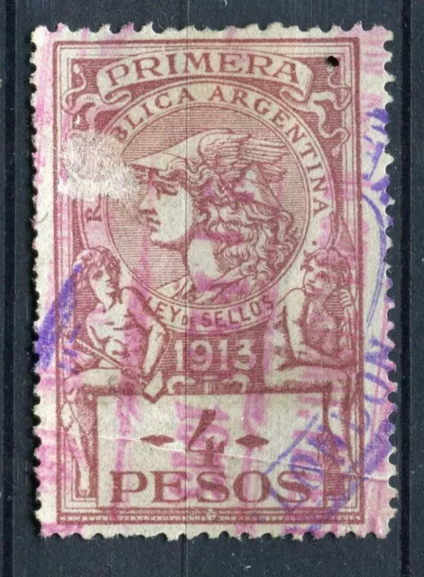 ARGENTINA; Early 1900s classic Revenue Fiscal issue fine used 4P. value