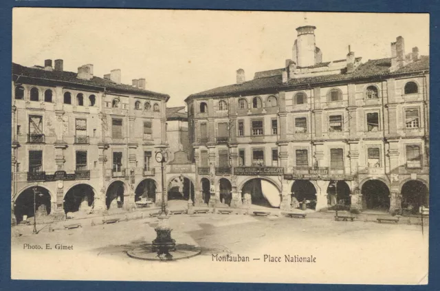 CARTE POSTALE ANCIENNE (036) - 82 - VUE SUR LA PLACE NATIONALE à MONTAUBAN