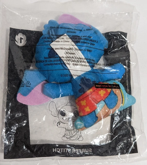 MCDONALD'S 2022 HAPPY Meal Toys Disney Stitch 1 Surfer Stitch New