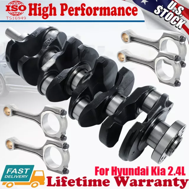 Engine Crankshaft & Connecting Rods For Hyundai Santa Fe Sonata KIA Optima 2.4L