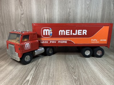 Vintage ERTL Pressed Steel International Semi Truck & Trailer Meijer RARE