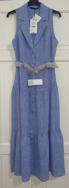 faherty linen dress Faherty Linen-Blend Denim Malibu Mini Dress