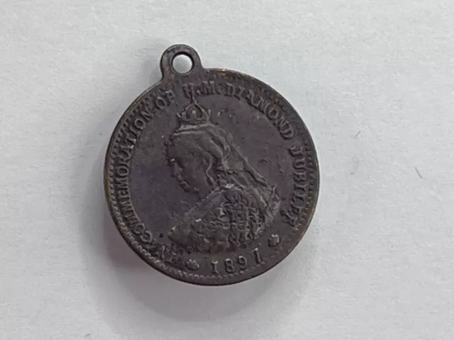 1897 Queen Victoria Diamond Jubilee Medal Barret Sweets Advertising copper 21mm