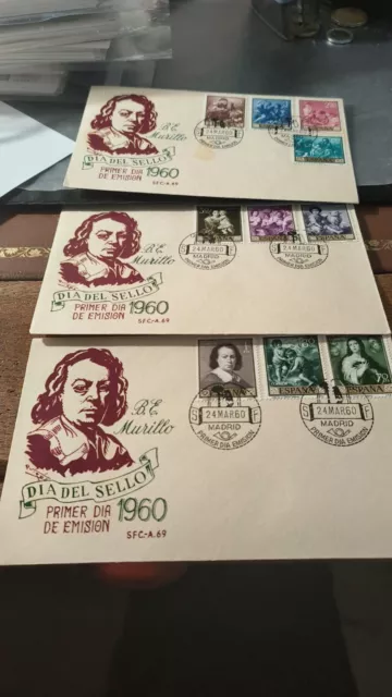 España 1960 Murillo Edifil 1270-1279 Sobre De Primer Dia Spd First Day Cover Fdc