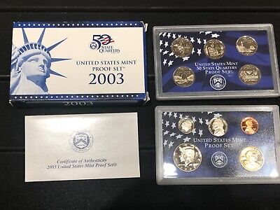 2003 S États Unis Excellent État 10 Pièce de Monnaie Preuve Kit Original Boîte *