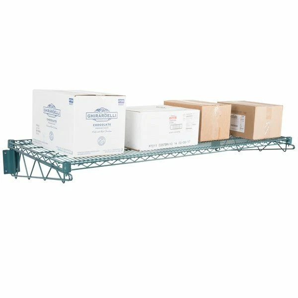 24" x 60" Wall Mount Green Epoxy Wire Shelf Rack Commercial Restaurant Pot NSF