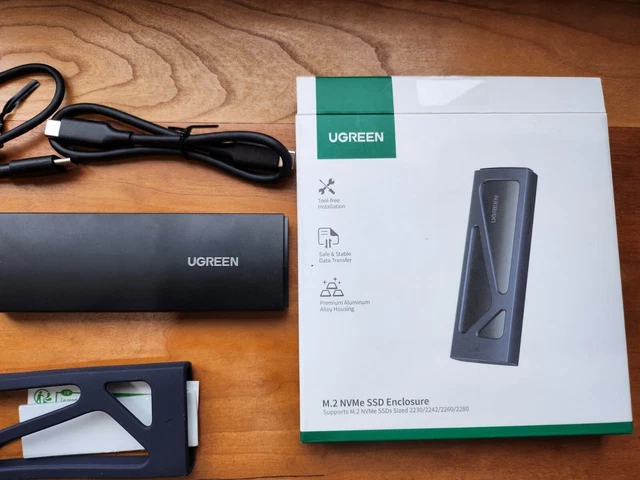 UGREEN M.2 NVME SATA USB 3.2 Gen 2 10Gbps UASP SSD Enclosure for 2230