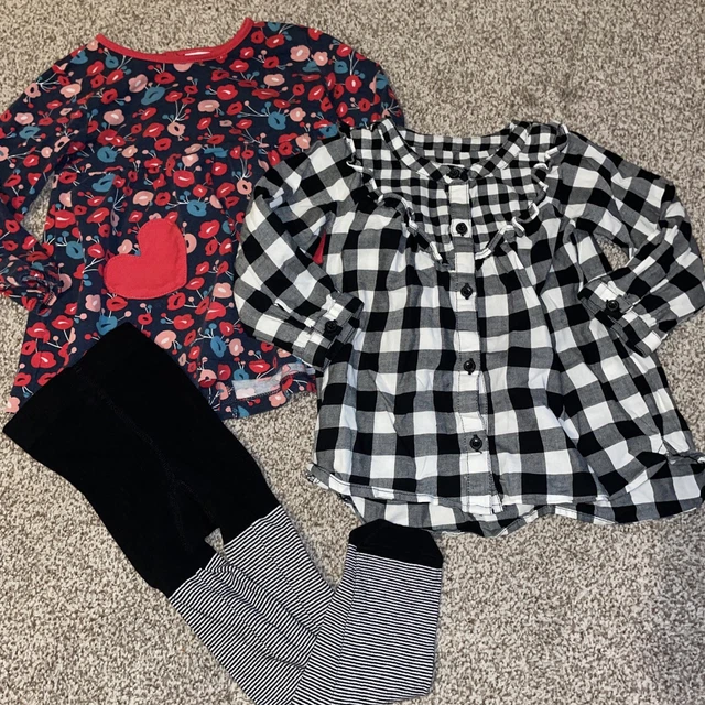 bundle of 2 girls dresses 18-24 months plus tights
