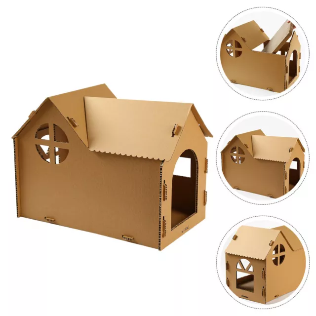 Corrugated Paper Cat House Pet Accessory Tent Bed Beds Scratch