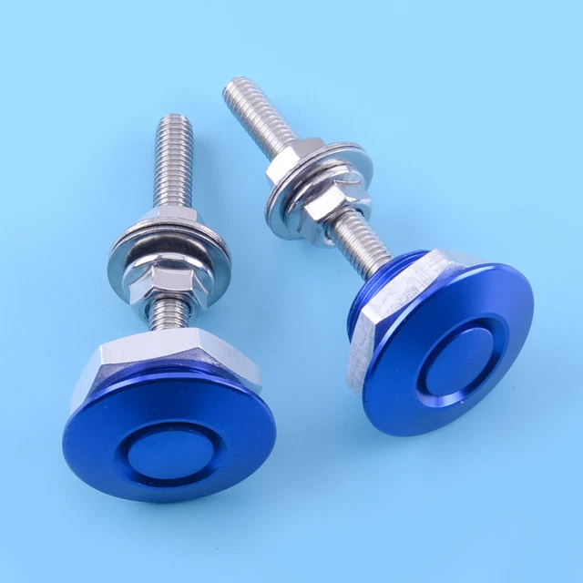 2x Push Button Quick Release Hood Bonnet Pins Lock Clip Car Bumper Latch Kit