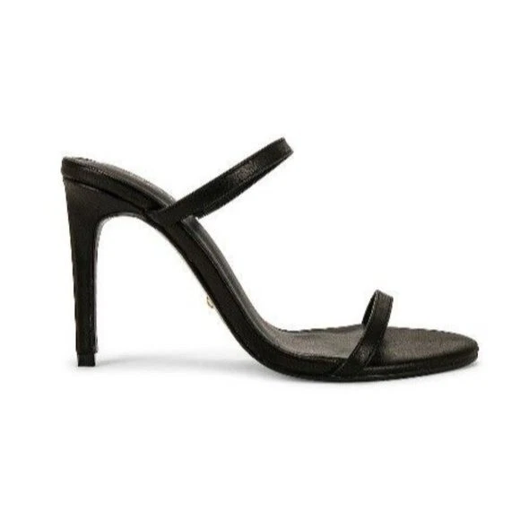 RAYE Nina Leather Heel Sandal in Black Women's Size 9.5 Round Toe