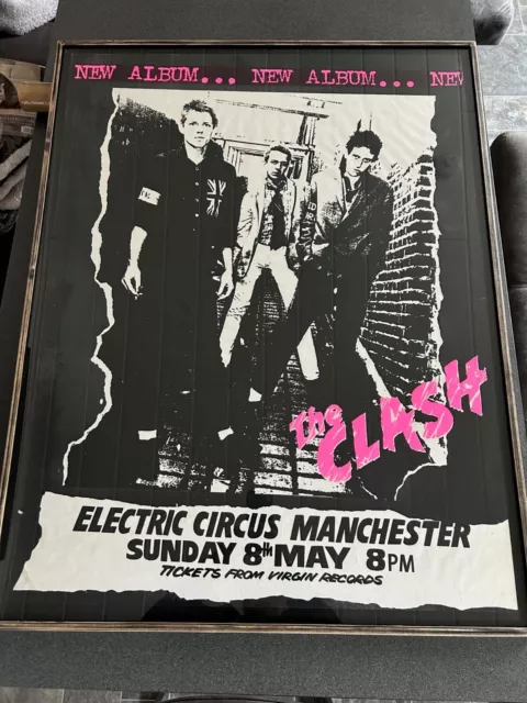 Ultra-rare Original 1977 Clash White Riot Tour Manchester Gig & LP Promo Poster