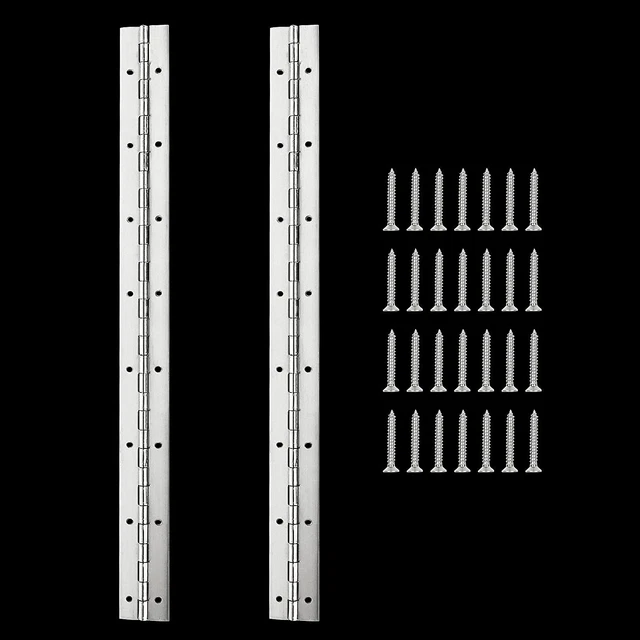 2Pcs Piano Hinge, 16Inch Stainless Steel Piano Hinge, Heavy Duty Continuous & Pi