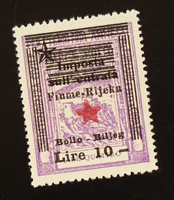 Fiume c1945 Italy Croatia Yugoslavia Ovp. Revenue Stamp - Lire 10 R30