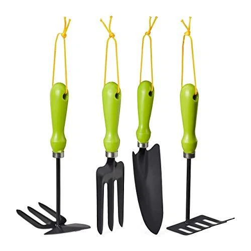 Relaxdays Outillage de Jardin Jeu de 4 pièces truelle à Fleurs serfouettes Je...