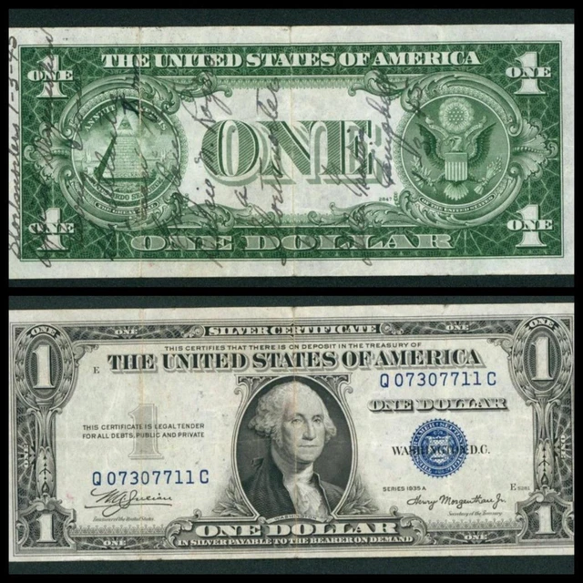(( SHORT SNORTER )) $1 1935 A Silver Certificate ** DAILY CURRENCY AUCTIONS