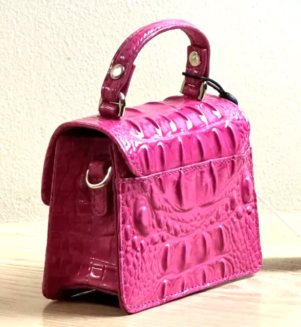 Nwt Brahmin Arietta Paradise Pink Leather Chain Link Party Xbody Mini Me Handbag 2