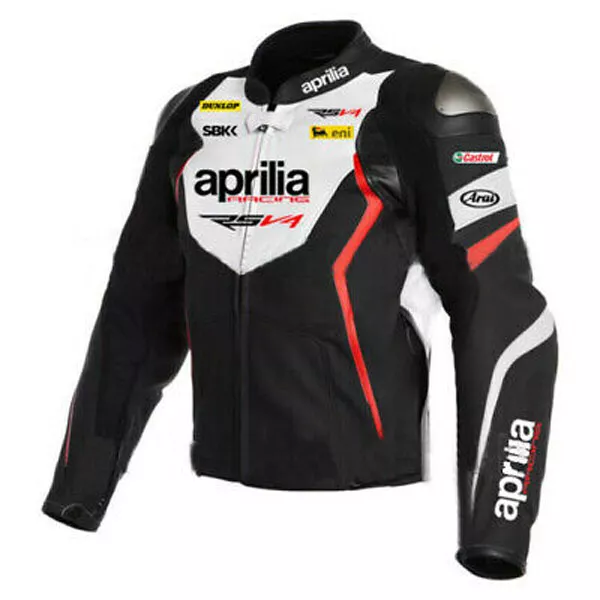 Aprilia Hommes Moto Cuir Courses Armure Protecteur Sport Réplique Veste Motard