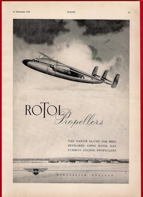 Old Magazine Advert 1955 - Rotol Ltd of Staverton - Propellers - Napier Eland
