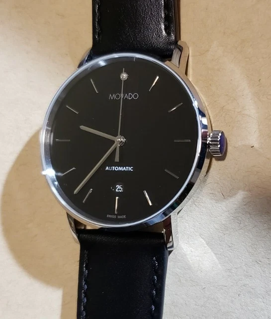 Movado Museum Classic Automatic Watch With 40Mm Black Face With Diamond Marker