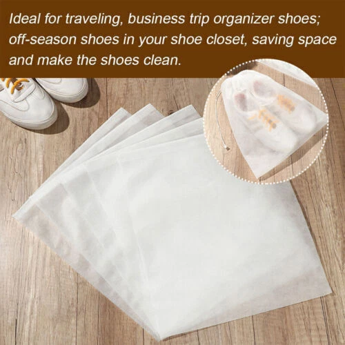 50Stk. Schuhe Tasche Vlies Reise Aufbewahrungsbeutel Kordelzug Staubbeutel 32*48 3