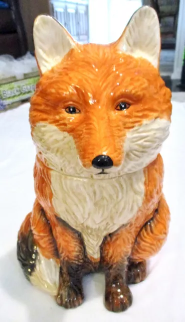 Cracker Barrel Sitting Fox Ceramic Cookie Jar 13" Tall Cracker Barrel Sitting Fox Ceramic Cookie Jar 13" Tall