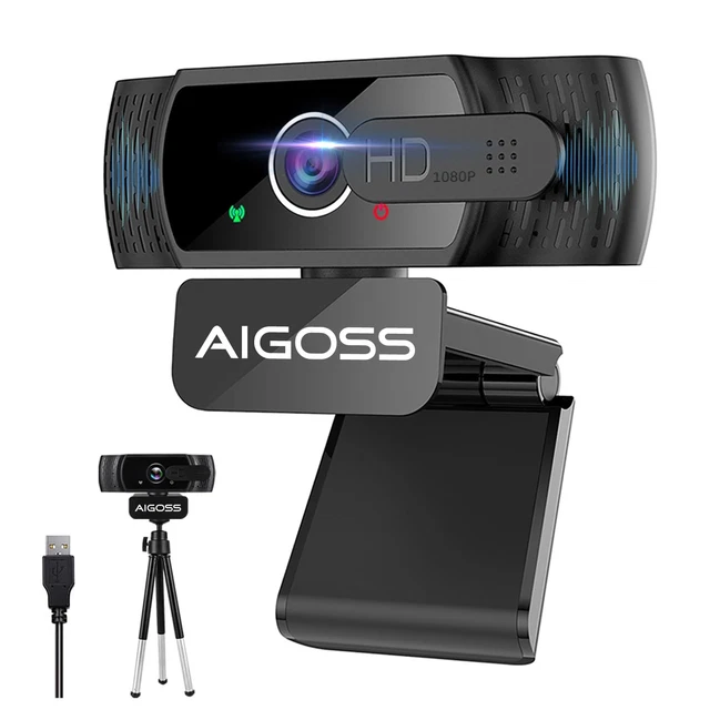 Webcam Ausdom AF640 Full HD 1080p - Avec Micro Et Autofocus Pour Visioconférence, Zoom, Skype