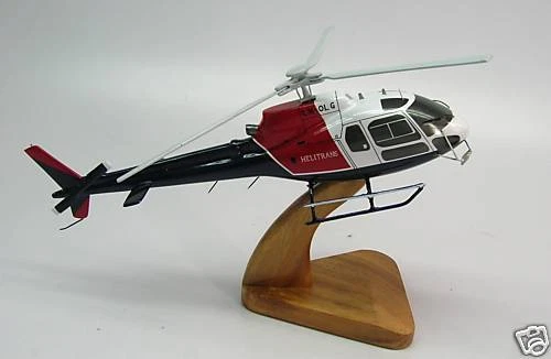 AS-350 Helitrans Eurocopter Helicopter Mahogany Kiln Wood Model Large New