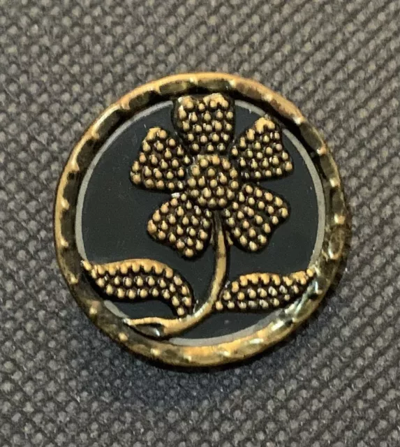 Bouton ancien – Fleur – Métal doré – 27 mm – Art nouveau