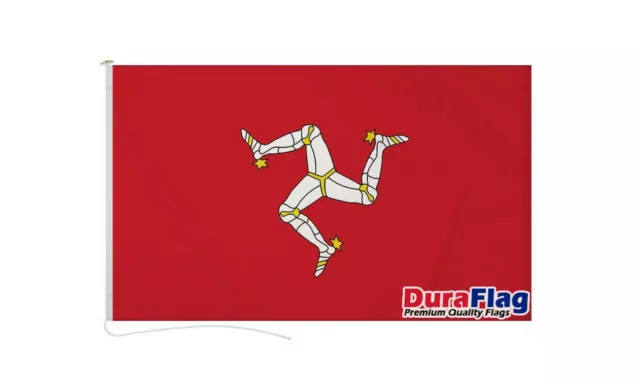 ISLE OF MAN DURAFLAG 150cm x 90cm 5x3 FEET HIGH QUALITY FLAG ROPE & TOGGLE