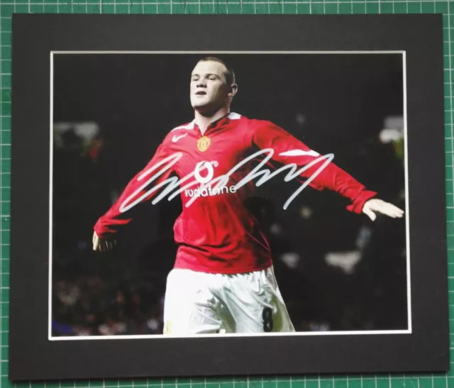 WAYNE ROONEY SIGNED PHOTO 12 x 10 IN MOUNT MANCHESTER UNITED NOW DC IN USA COA