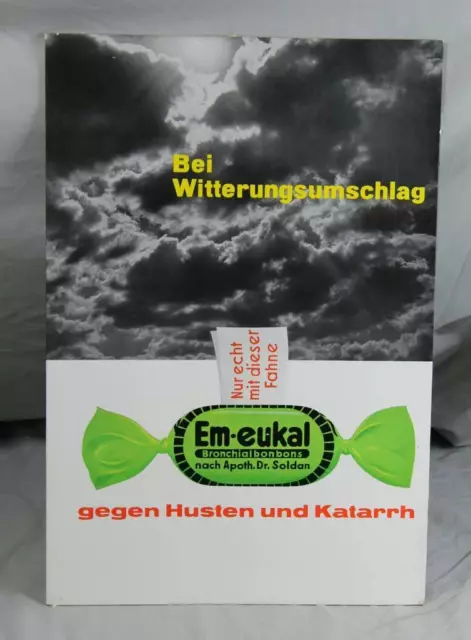 Em-Eukal - alter original Reklame Aufsteller aus Pappe - ca. 53 x 36 cm.
