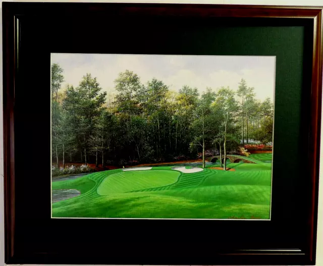 Golf Picture Augusta 11Th Hole Golf Course Charles Beck Matted Framed 16X20
