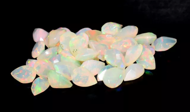 Natural Ethiopian Fire Opal Faceted Pear cut Loose Gemstone, 4x6MM 45Pcs S-1015