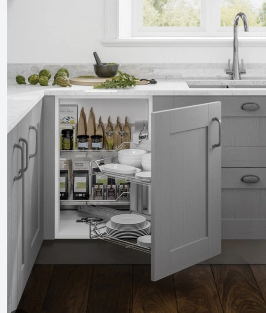 WREN KITCHENS 800MM Base Corner Unit with Carousel Shelves in Lava