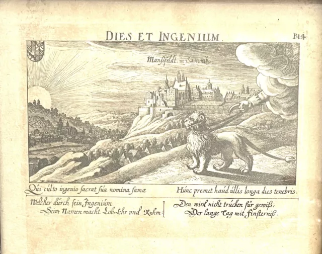 Mansfeld Sachsen Kupferstich 1625 Meissner  Merian Dies Et Ingenium