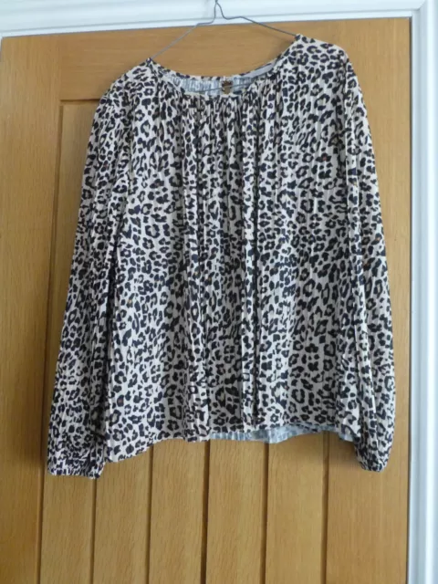 Brand New - Pleated Animal Print Top / Blouse - Size Eur L - Posted Next Day