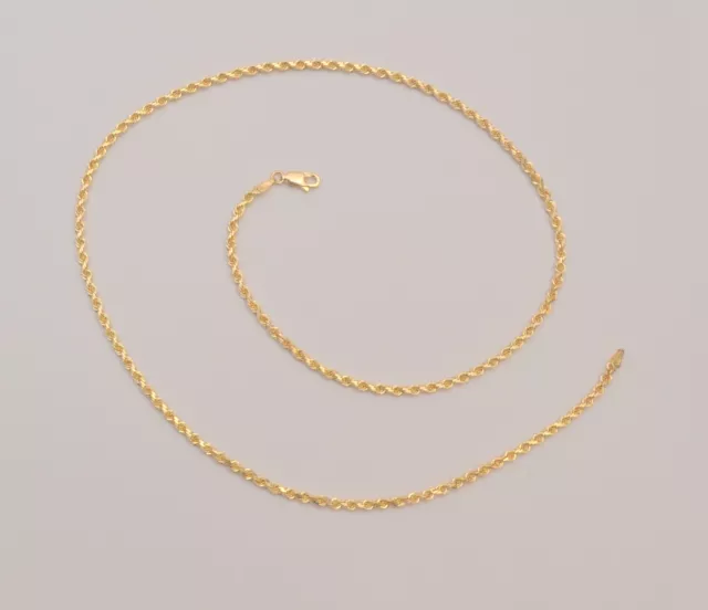 14K Solid Yellow Gold Diamond Cut Rope Chain Link Necklace 20 Inches 13.9 Gr C4 3