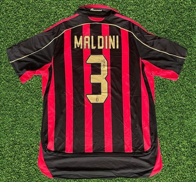 Autographed Italy Serie A Memorabilia Paolo Maldini Signed 2015-16 AC Milan Home Soccer Jersey In Gift Box 