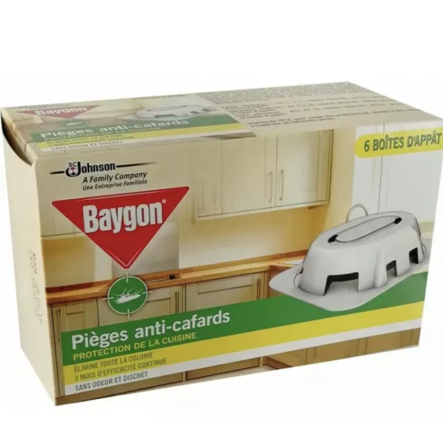 *LOT DE 2 BOITES* Pièges anti-cafards Baygon - ( 6 boîtes d'appât x 2 = 12)