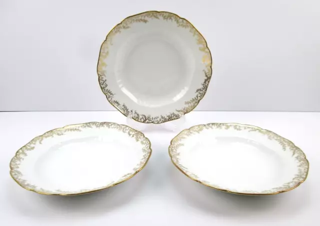 CH Field Haviland Limoges France Antique 1882 Pattern Three Soup Bowls