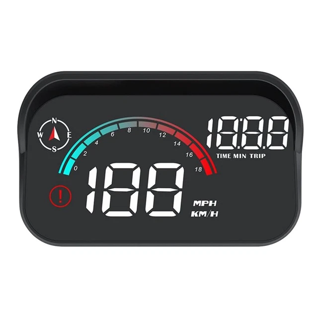 Display A Proiezione (HUD) Solare Per Auto - Tachimetro GPS Con Bussola E Rilevamento Luce, Universale