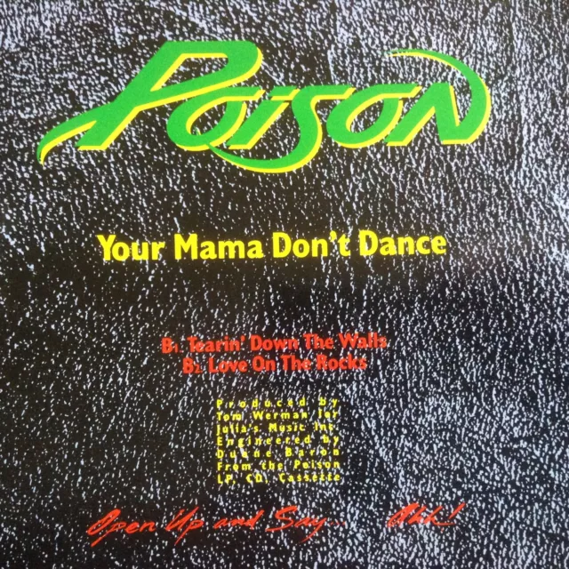 POISON Your Mamma Don't Dance VG+/VG+con,3 track12'' EP,Capitol 12CL 523 Yr1988 3