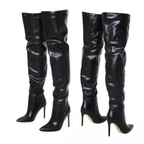 US Womens Over Knee Thigh High Boots Stilettos Heel Pointy Toe Nightclub Shoes L