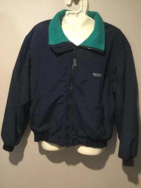 Vintage Eddie Bauer Fleece Lined Mens Full Zip Comfort Bomber Jacket  Blue   Med