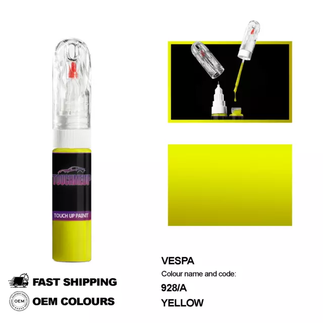 Para Vespa Modelos Yellow 928 Pintura Para Retoques Kit De Chip Para Rascar...