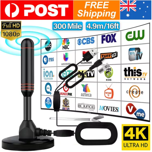 300 Miles Upgraded TV Antenna Digital HD Antenna Indoor HDTV 1080P 4K Long Range