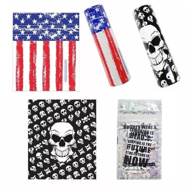 18650 Batterie Wrap Akku Schrumpfschlauch Totenkopf US Flagge Vaping is Future